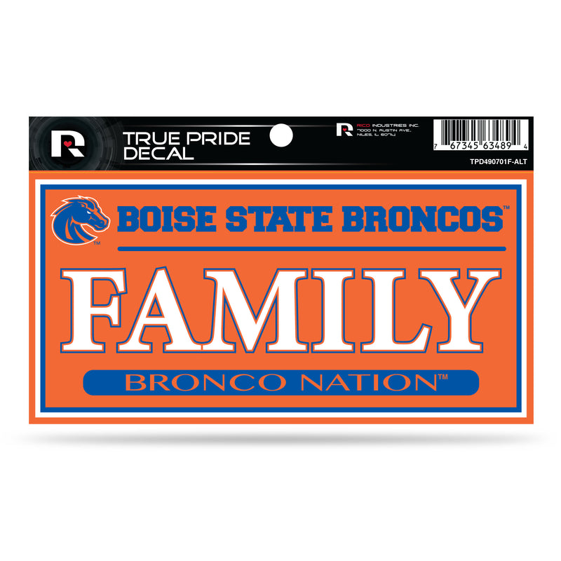 Boise State 3" X 6" True Pride Decal - Family (Alternate)