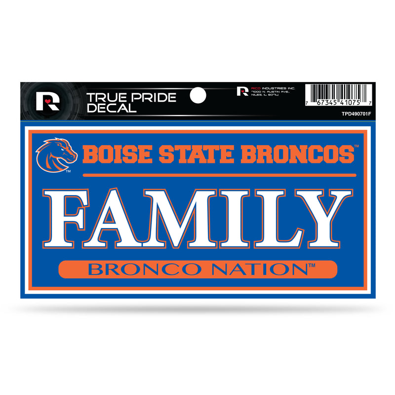 Boise State 3" X 6" True Pride Decal - Family