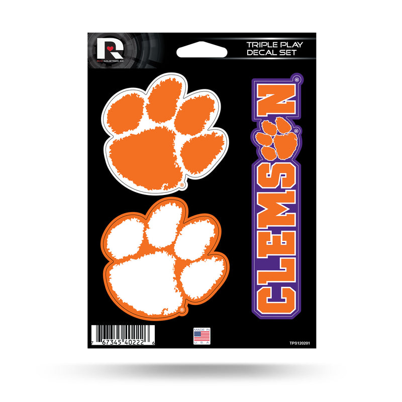 Clemson Triple Play Sticker