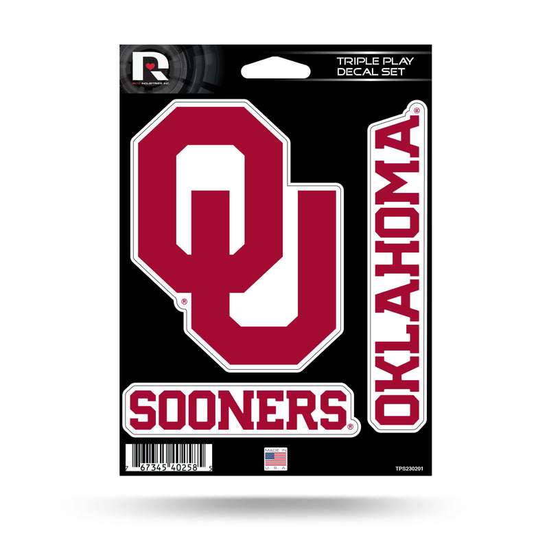 Oklahoma University Triple Play Sticker