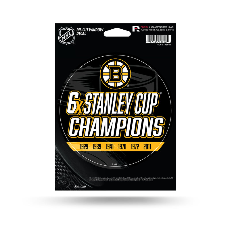 NHL Boston Bruins 5" x 7" Vinyl Die-Cut Decal - Car/Truck/Home Accessory By Rico Industries