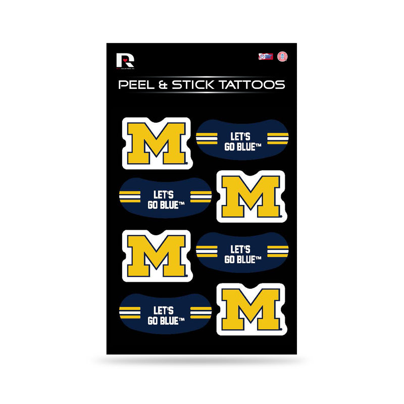 NCAA Michigan Wolverines Peel & Stick Temporary Tattoos - Eye Black - Game Day Approved! By Rico Industries