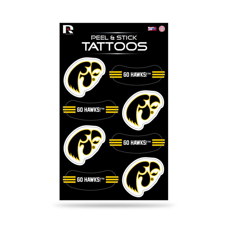 NCAA Iowa Hawkeyes Peel & Stick Temporary Tattoos - Eye Black - Game Day Approved! By Rico Industries