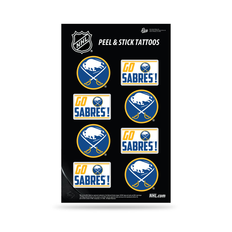 NHL Buffalo Sabres Peel & Stick Temporary Tattoos - Eye Black - Game Day Approved! By Rico Industries
