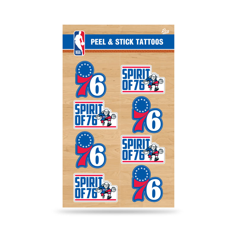 NBA Philadelphia 76ers Peel & Stick Temporary Tattoos - Eye Black - Game Day Approved! By Rico Industries